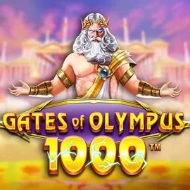 Gates of Olympus 1000 online game logo by Pragmatic Play on azur-slot.org